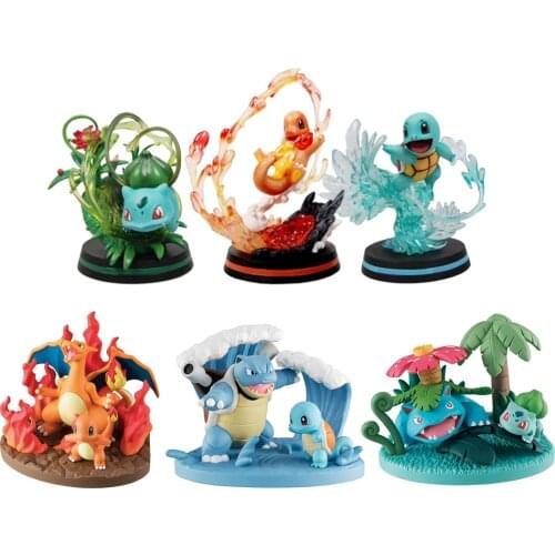 TAKARA TOMY Pokemon Pocket Monsters Venusaur Blastoise Charizard Figure Scenes Toys Action Figure Children Gifts