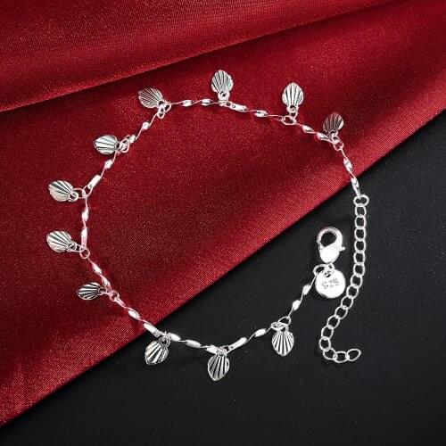 Big Promotion Silver color Pretty nice Leaf chain bracelet fashion charm Anklet wedding Cute women lady party gift LH036