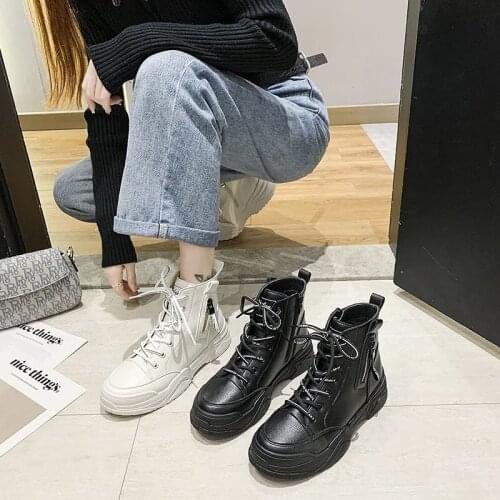 Single shoes thick-soled Martin boots womens boots autumn and winter new style short boots womens tide British style X691