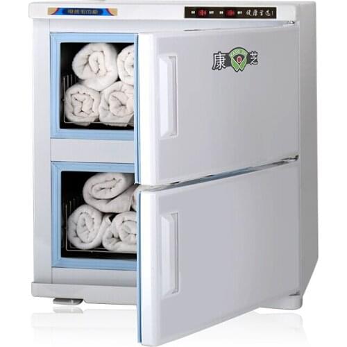 32L Towel Disinfection Cabinet Vertical Hotel Hair Salon Towel Heating Cabinet Moisturizing Double Door wet Towel 65 Degrees