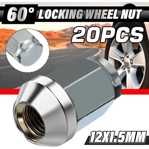 M12x1.5mm Wheel Lug Lock Nut 60 Degree Tapered Locking Wheel Lug Nut Hub Bolt Universal For Ford For BMW For VW 5/10/20PCS