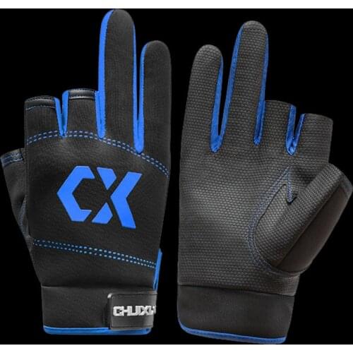 WALK FISH 1 Pair Fishing Gloves Men Women Outdoor Fishing Anti-slip 3 Cut Finger Sports Fish Equipment Angling Gloves