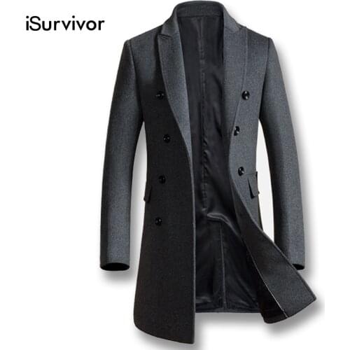 Мужские двубортные пальто iSurvivor China At AliExpress