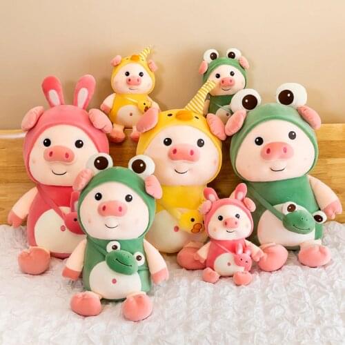 Kawaii Creative Transformation Mike Pig Doll Plush Toy Cute Cartoon Doll Sleeping Pillow Ragdoll for Girls Kids Birthday Gifts