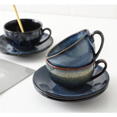 European Style Ceramic Coffee Cup and Saucer Coffee Cups Set Tea Cups and Saucer Sets CKiln Change Hina Ceramic Set Latte Cup
