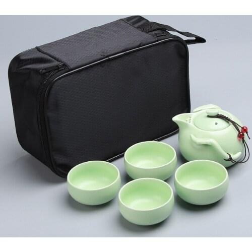 Chinese Travel Tea Set Ceramic Portable Kungfu Teapot Porcelain Teaset Gaiwan Tea Cups of Tea Ceremony Tea Pot With Travel Bag