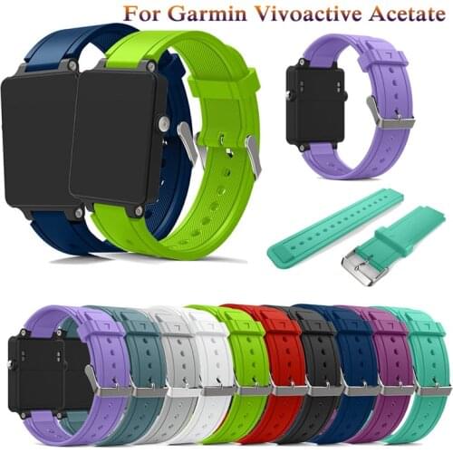 Classic WatchBand New Fashion Sports soft Silicone Bracelet Strap Band For Garmin Vivoactive Acetate Smart WatchBand Accessories