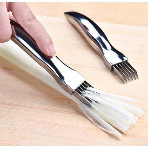 Kitchen Onion Knife Cutter Graters Vegetable Tool Multi Chopper Sharp Stainless Shredded Green Onion Knife Cut Slicer
