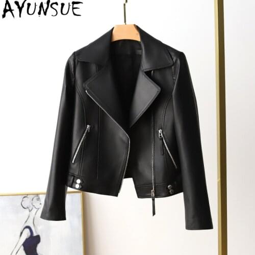 AYUNSUE Real Sheepskin Jacket Woman Genuine Leather Coats Women Short Korean Style Jackets Famale 2021 Leren Jas Dames SQQ65