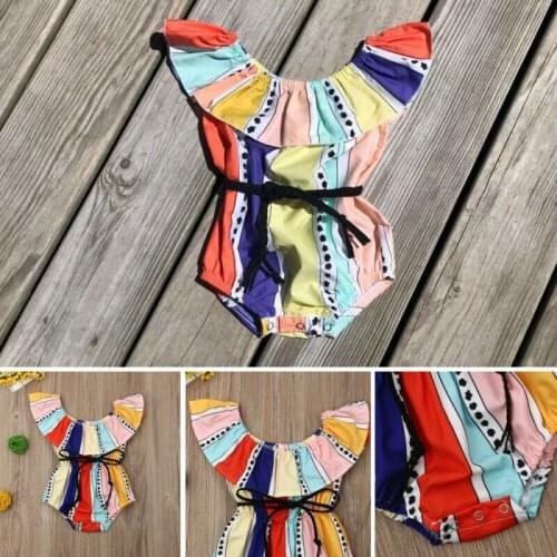 Summer Newborn Baby Girl Bodysuit Romper Jumpsuit Sunsuit Outfits Clothes Printing Floral