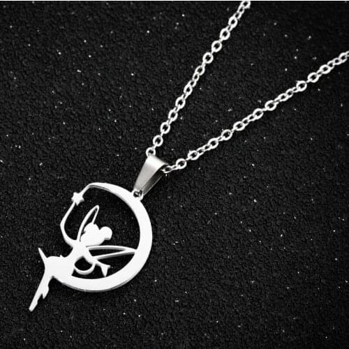 Trendy Stainless Steel Pendant Classic Goddess of The Moon Rabbit Cat Necklaces for Women Students Birthday Party Jewelry Gift