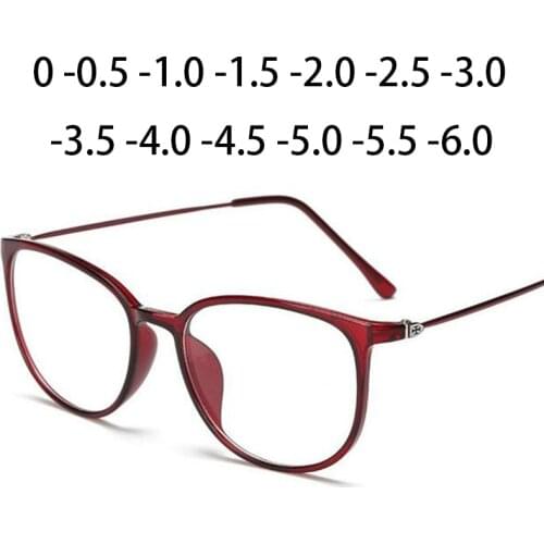Ultralight Steel wire Finished Myopia Glasses Women Men Oval Student Short-sighted Glasses Diopter -0.5 -1.0 -1.5 -2.0 To -6.0