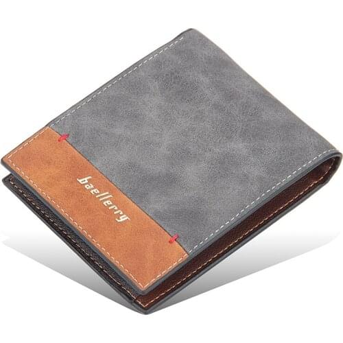 Mens casual short wallet horizontal multi-card position open wallet fashion frosted thin wallet coin purse new 2021