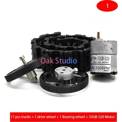 DIY toy tank kits include metal load-bearing wheels, drive wheels, rubber tracks and 33GB-520 Motor