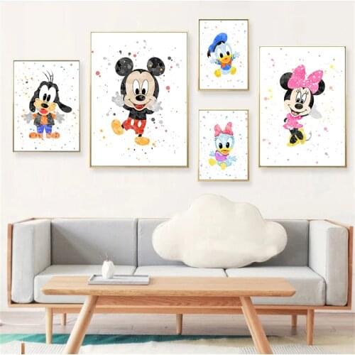 Disney Mickey Mouse Minnie Mouse Wall Art Canvas Painting Nordic Posters and Prints Home Decoration Pictures Living Room Decor