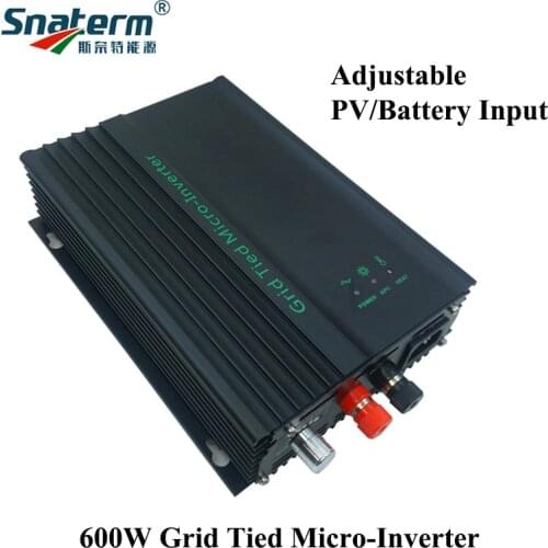 600W MPPT solar on grid power inverter adjustable battery discharge power 24V 36V 48V 72V to AC 110V or 220V