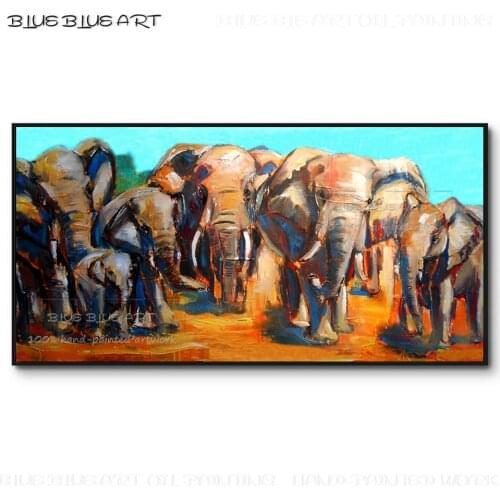 New Arrivals Hand-painted High Quality Abstract Elephant Acrylic Painting Unique Wall Art Abstract Animal Elephants Painting