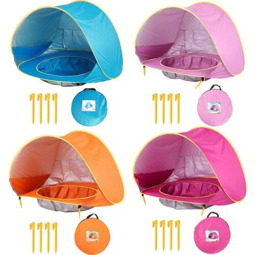 Camping Tent Ultralight Pop Up Baby Beach Tent Outdoor Travel Beach Waterproof Anti-UV Sun Shelter with Pool Kids Sun Shade