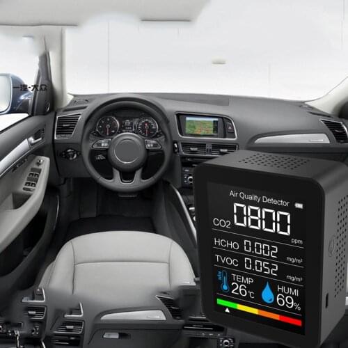 Portable TVOC CO2 Meter Digital Temperature Humidity Sensor Tester Air Quality Monitor Carbon Dioxide Formaldehyde Detector