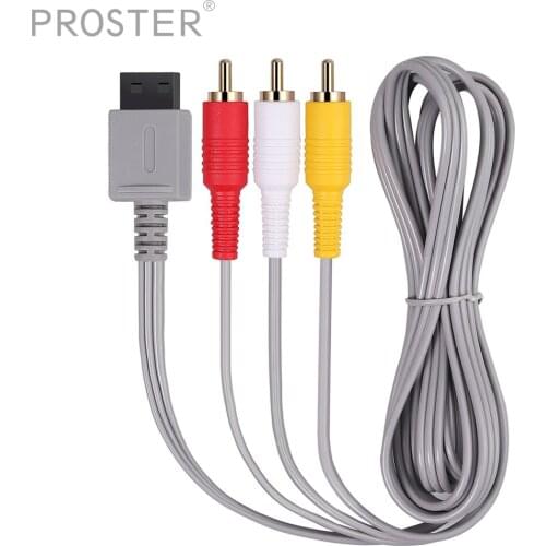 Proster For Wii U AV Cable 6FT 1.8M Composite Retro 3 RCA Gold-Plated Audio Video AV Standard Cord for Nintendo Cable