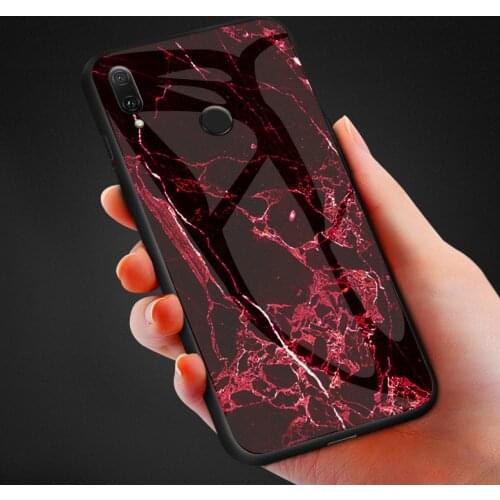 Glass Cover for Huawei Honor Play COR L29 Marble Gradient Tempered Glass Hard Phone Case for Huawei HonorPlay COR-L29 Cor L29