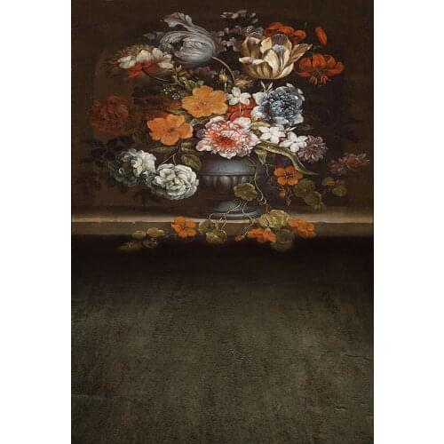 Oil painting flower baby photo backgrounds vinyl photophone vintage art portrait backdrop for photo Studio accessories CM-7269