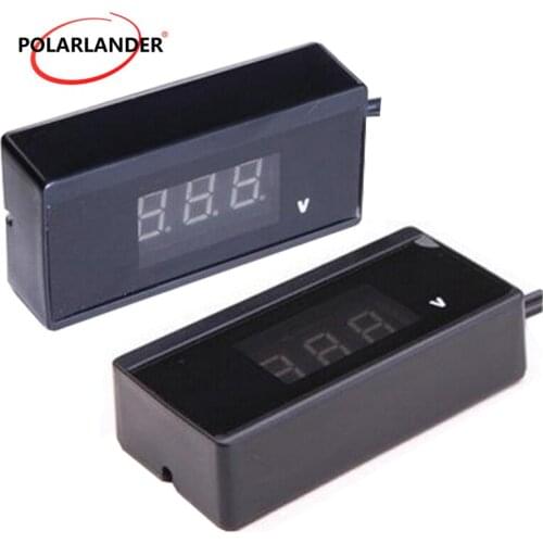 12V 24V External Temperature Sensor Mini Auto Digital LED Voltmeter Car Voltage Gauge bettery tester with cigarette plug