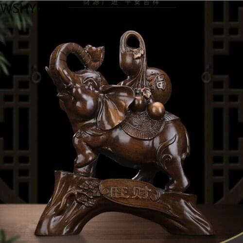 WSHYUFEI Vintage resin elephant statue decorations animal model Ornament Home Office Figurine Crafts Creativity Desktop Decor
