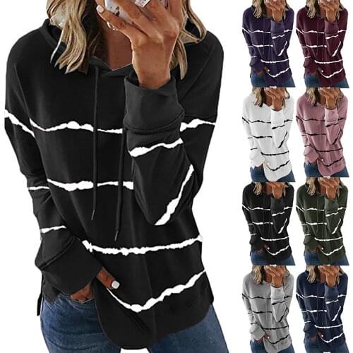 2020 New Autumn Tops 5XL Large Size Women Tie Dye Stripe T Shirt Casual Long Sleeve Oversized Loose Tee Shirt Fashion Ladies Top