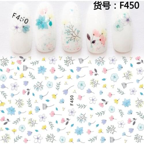 1Sheet 3D Water Decals MIX Flowers shape on Nails of Dandelions Stickers for Nails Sticker Decorations Manicure Z009