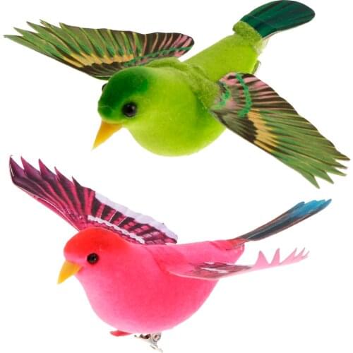 1Pc Foam Simulated Colorful Birds with Clip DIY Craft Ornaments Gardens Home Decor