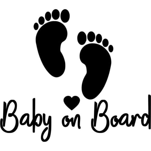 12.7CM*11.2CM Baby On Board Funny Foot Print Warning Sign Vinyl Car Decal Sticker Laptop Suitcase sticker