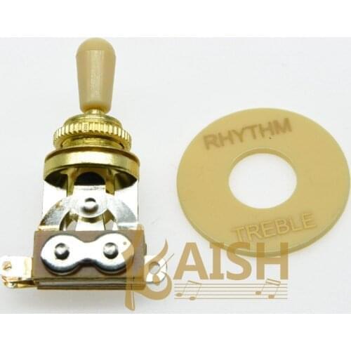 KAISH Guitar 3 Way Toggle Switch Gold w/ Cream Tip and Plate for LP SG