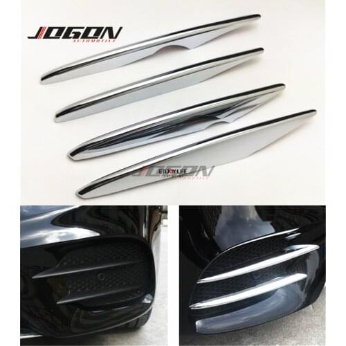 4pcs/set ABS Chrome For Mercedes Benz GLC Class X253 2015 2016 2017 Sport Car Front Fog Light Lamp Cover Sticker Trim Strip