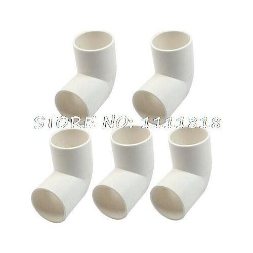 5 x White PVC Drainage Pipe Adapter Elbow Connectors Fittings 32mm Dia