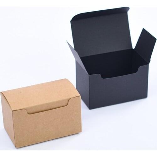 50pcs/lot-9.2*5.5*4cm Black Kraft Cardboard Boxes Gift Craft Play Business Name Card Tea Packaging Soap Paper Boxes