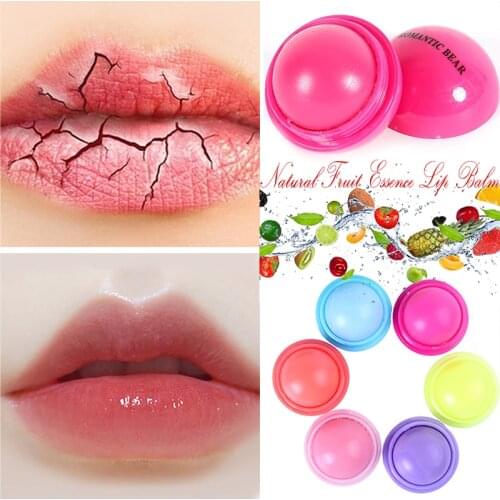6 Colors Natural Fruit Essence Lip Balm Ball Sphere Chapstick Anti-Cracking Moisturizing Hygienic Lipstick Cute Lip balm
