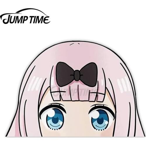 JumpTime 13 x 12cm Chika Fujiwara Love Is War Peeker Vinyl Car Stickers Waterproof Personality JDM Scratch-proof Window Decal