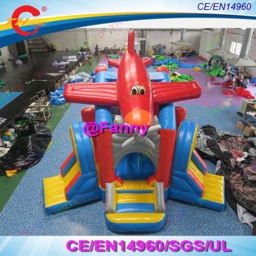 Free air ship airplane inflatable bouncey castle with shooter gun inside, inflatable airplane shooter gun bounce house bouncer