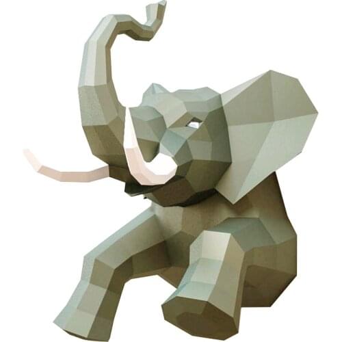 60cm 3D Paper Model Handmade Elephant DIY Wall Papercraft Home Decor Wall Decoration Puzzles Educational DIY Northern Europe