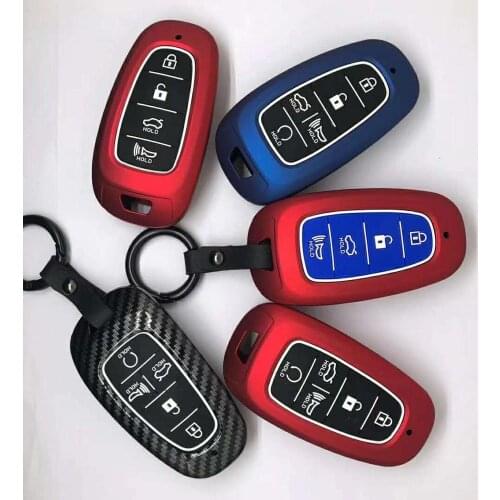 New Carbon Fiber ABS Car Key Case Key Cover for Hyundai Sonata Tucson Solaris i30 Grand Stare 2019 2020 MPV Remote keyless