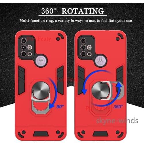 For Motorola Moto G10 G20 G30 Battle Armor Series case ring buckle two in one back cover for Moto G 10 20 30 coque fundas casing