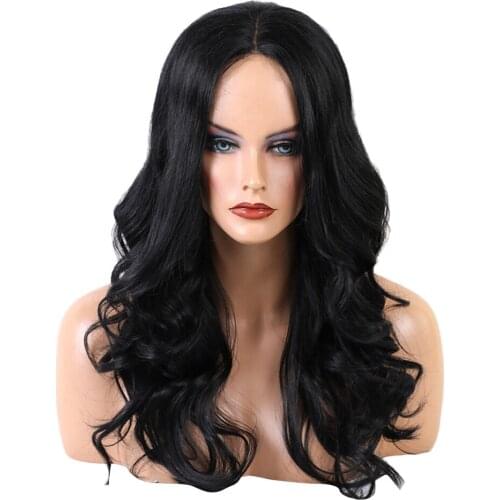 Natural Looking Curly Wavy Black Hair Cosplay Party Long Wig Costume Wigs