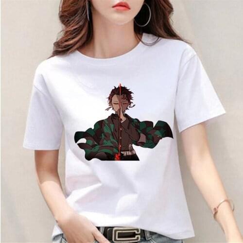 Demon Slayer T-shirt Kimetsu No Yaiba Graphic Tees Tanjirou Kamado Cartoon Unisex Anime Cosplay Short Sleeve Hip Hop Tees