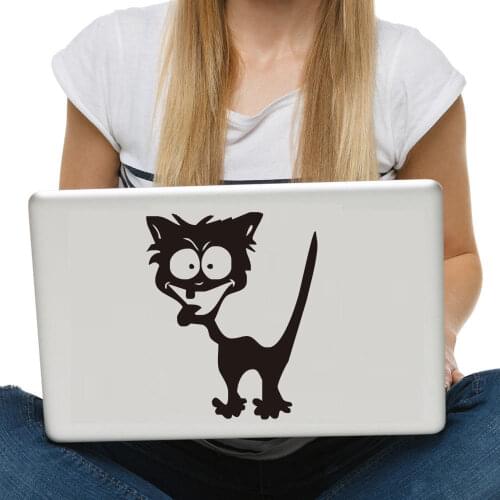Frightened Cat Or Smile Cat Decal For Your Laptop Computer Or Window WallpaperS Removable Adhesives Murals Vinyl Stickers S-461