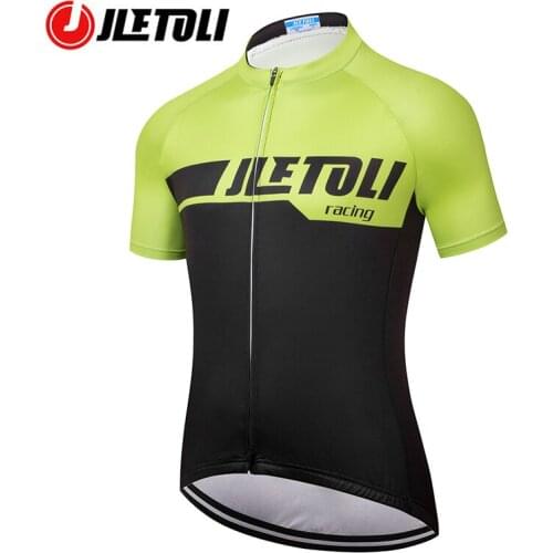 JLETOLI Breathable Bicycle Jersey Men Pro Cycling Top Shirts High Elasticity Bike Short Sleeve Riding Suit Mens Sports Clothing