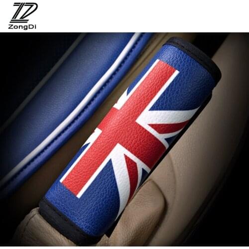 ZD 1Pc Car Handbrake cover cases British rice pennant Leather sets for BMW e46 e39 Audi a4 b6 a3 VW polo Mazda 3 6 accessories