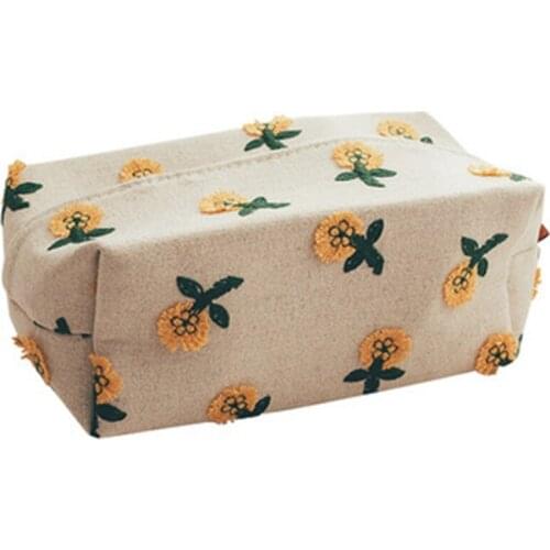 Small Flower Tissue Box Light Luxury Carton Living Room Dining Room Decoration Napkin Cover Lovely Cloth Cover
