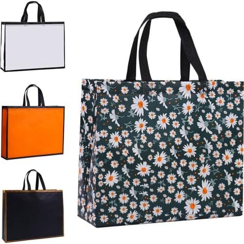 Reusable Shopping Bag Large Capacity Solid Color Women Shoulder Tote Non-woven Environmental Shopping Handbag 32x28x10cm