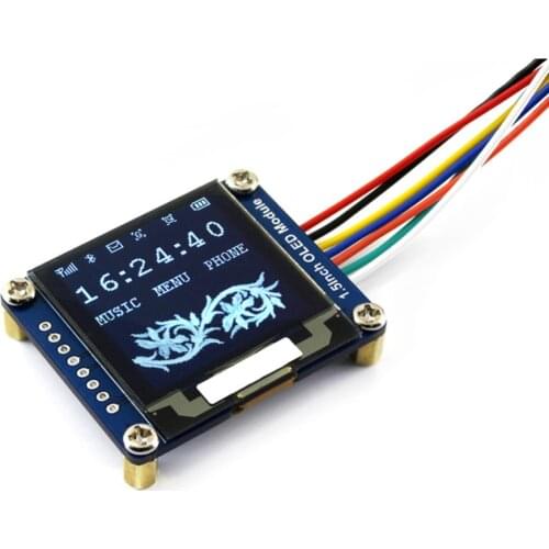 1.5inch OLED Display Module White SSD1327 128x128 SPI I2C White 3.3V-5V for Arduino Raspberry Pi STEM32 16 Gray Scale